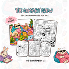 The Comfort Crew digital coloring book cover — 23 printable coloring pages in one PDF