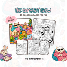 The Comfort Crew digital coloring book cover — 23 printable coloring pages in one PDF